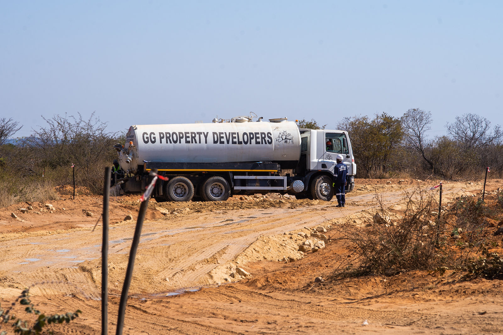 GG Property Developers water truck supporting site works